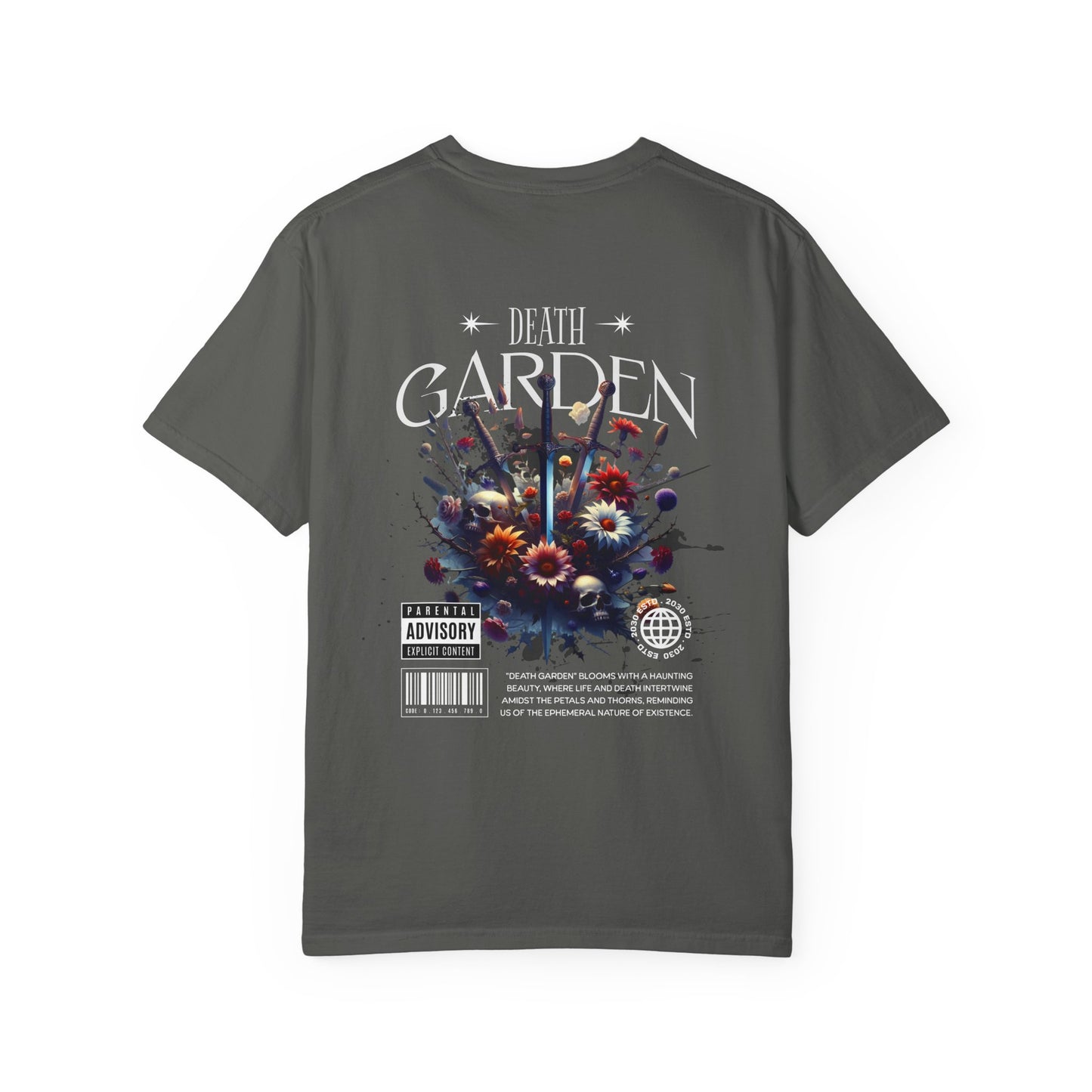 Dark Floral Graphic Tee, Vintage Unisex T-Shirt, Death Garden Style Shirt, Unique Gift for Spooky Season, Casual Streetwear