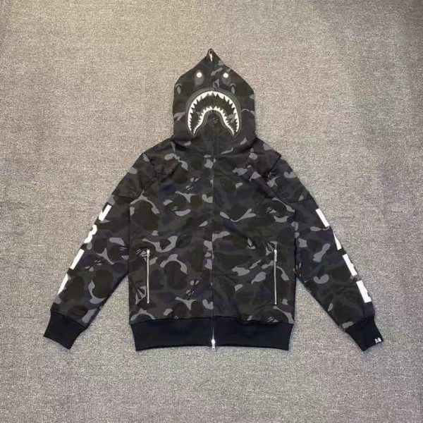 Bape – Hoodie – Grey / Black