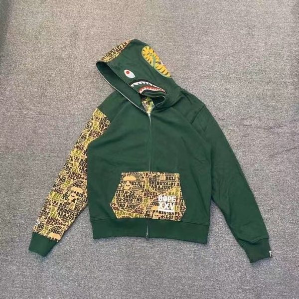 Bape – Hoodie – Shark Drak Green