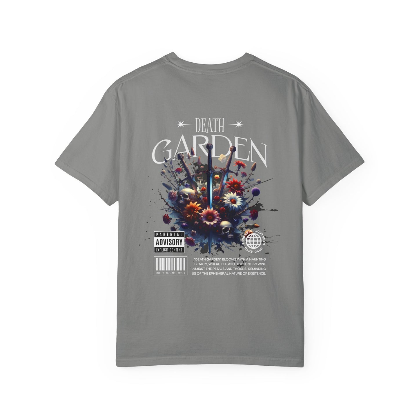 Dark Floral Graphic Tee, Vintage Unisex T-Shirt, Death Garden Style Shirt, Unique Gift for Spooky Season, Casual Streetwear