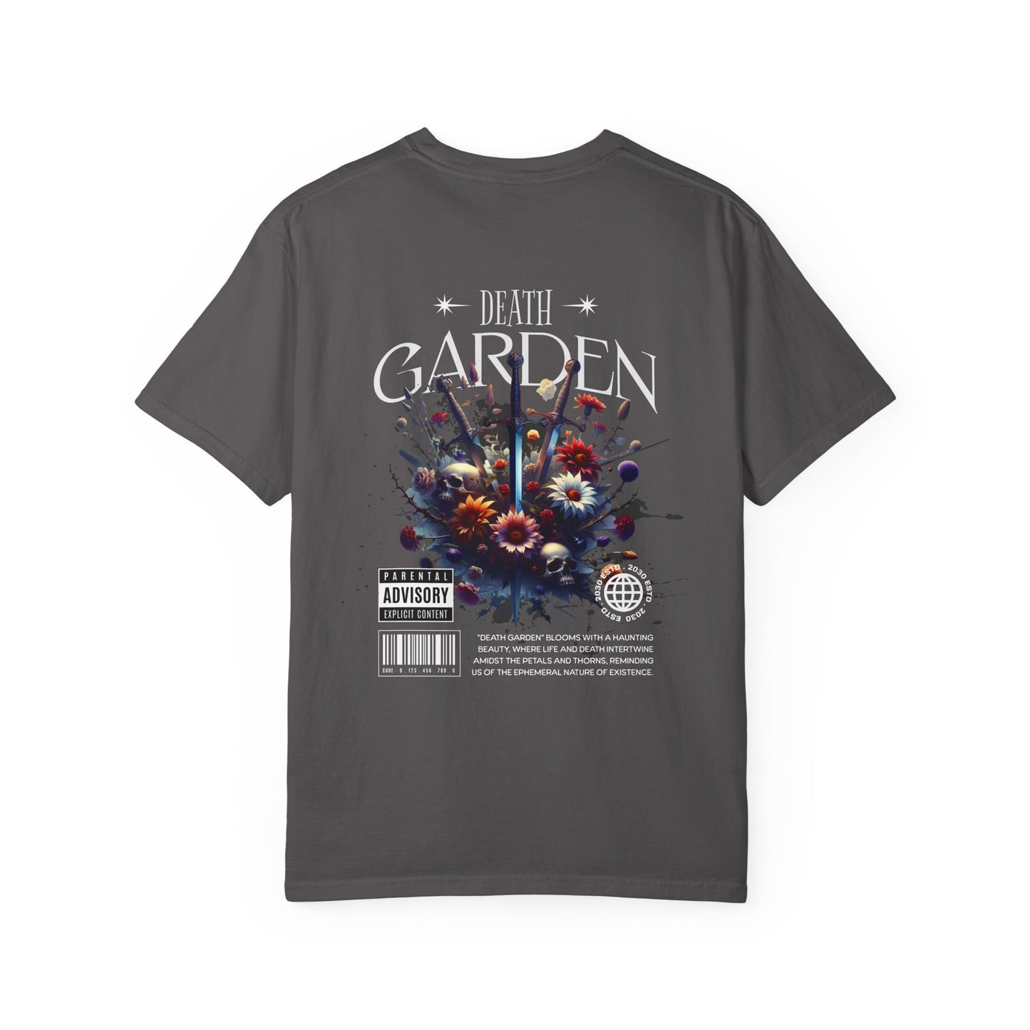 Dark Floral Graphic Tee, Vintage Unisex T-Shirt, Death Garden Style Shirt, Unique Gift for Spooky Season, Casual Streetwear