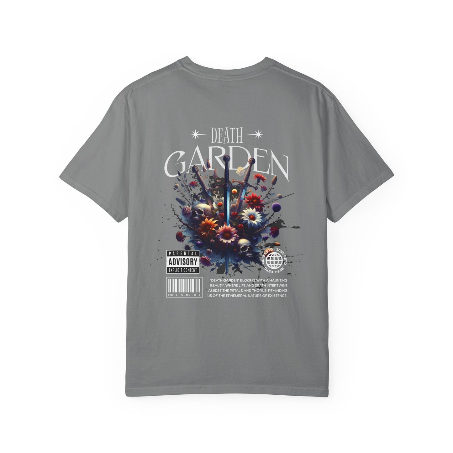Dark Floral Graphic Tee, Vintage Unisex T-Shirt, Death Garden Style Shirt, Unique Gift for Spooky Season, Casual Streetwear
