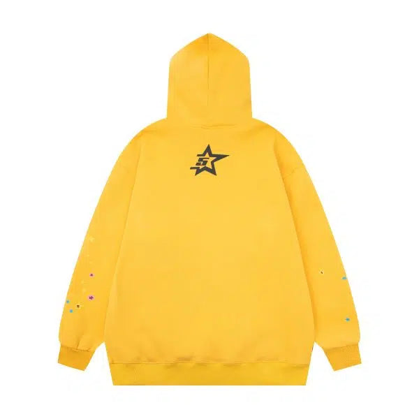 Sp5der Pure Cotton Terry Hooded Sweatshirt for Men and Women