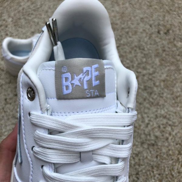 A Bathing Ape Bape Sta Low Suede Heel White