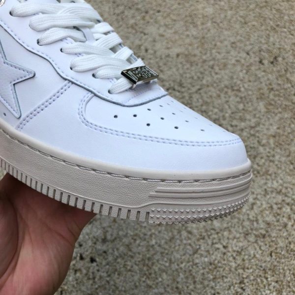 A Bathing Ape Bape Sta Low Suede Heel White