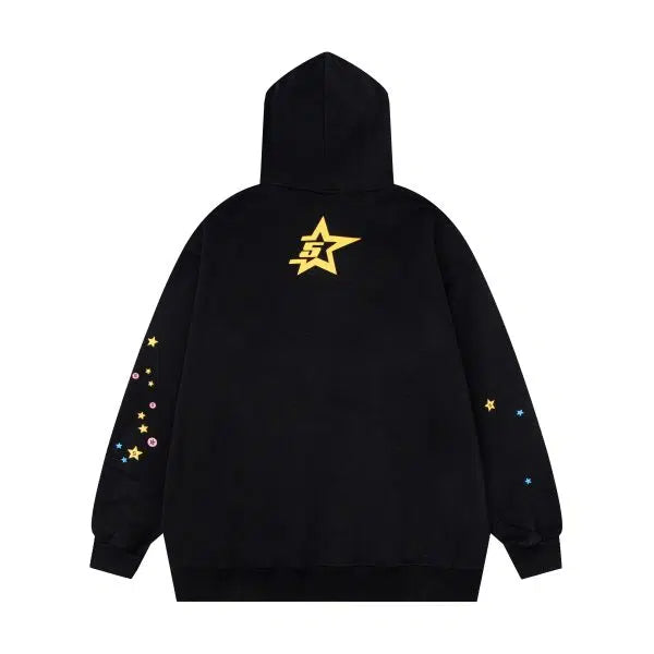 Sp5der Pure Cotton Terry Hooded Sweatshirt for Men and Women