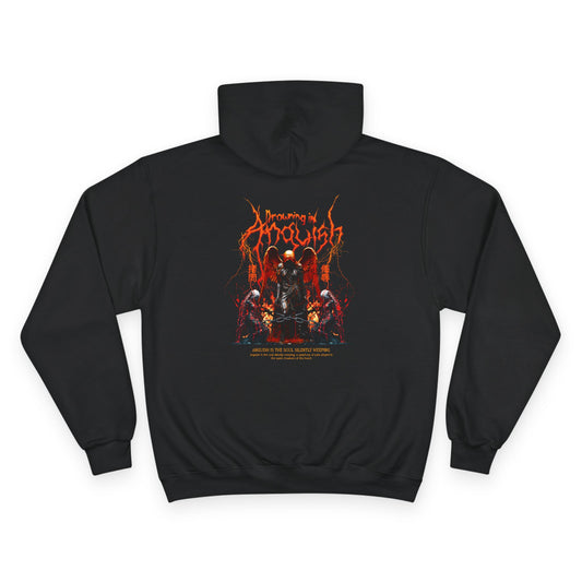 Champion Hoodie with Fiery Design, Casual Loungewear, Gift for Gamers, Streetwear Style, Perfect for All Seasons