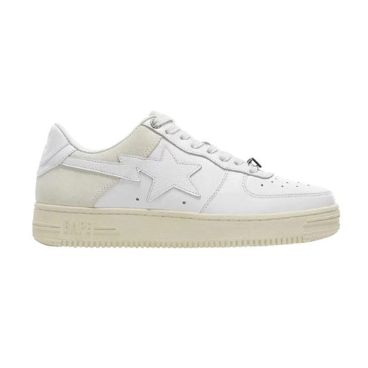 A Bathing Ape Bape Sta Low Suede Heel White