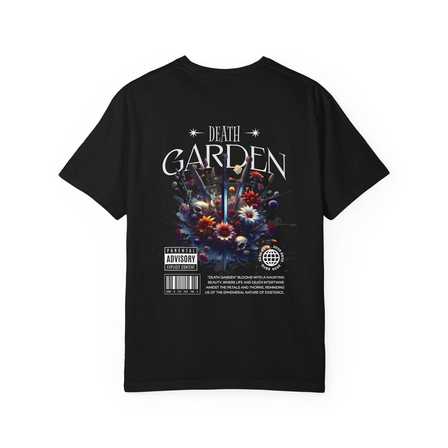 Dark Floral Graphic Tee, Vintage Unisex T-Shirt, Death Garden Style Shirt, Unique Gift for Spooky Season, Casual Streetwear